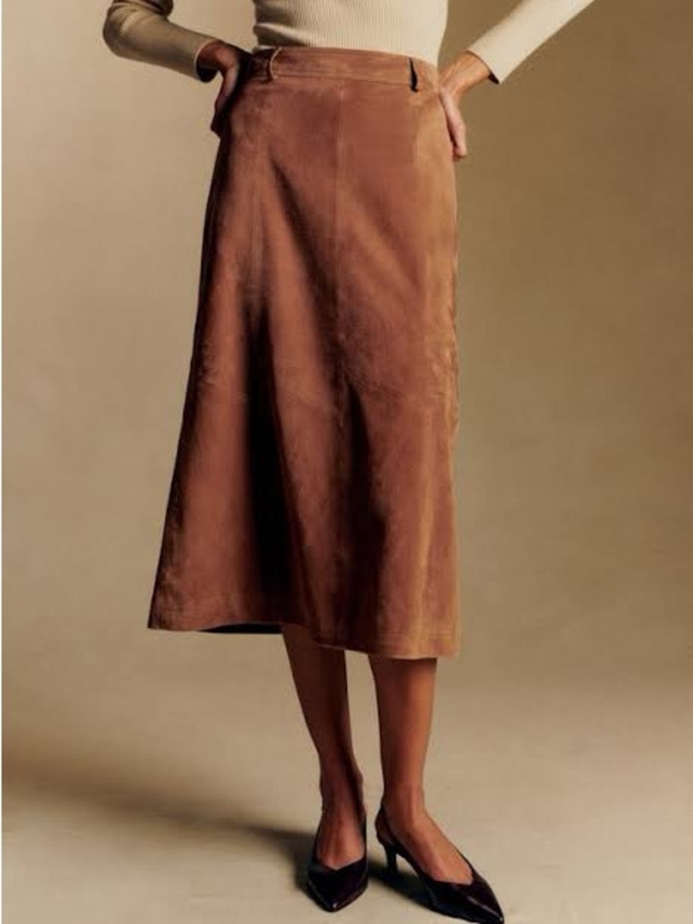 Sezane suede skirt size 34